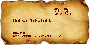 Dutka Nikolett névjegykártya